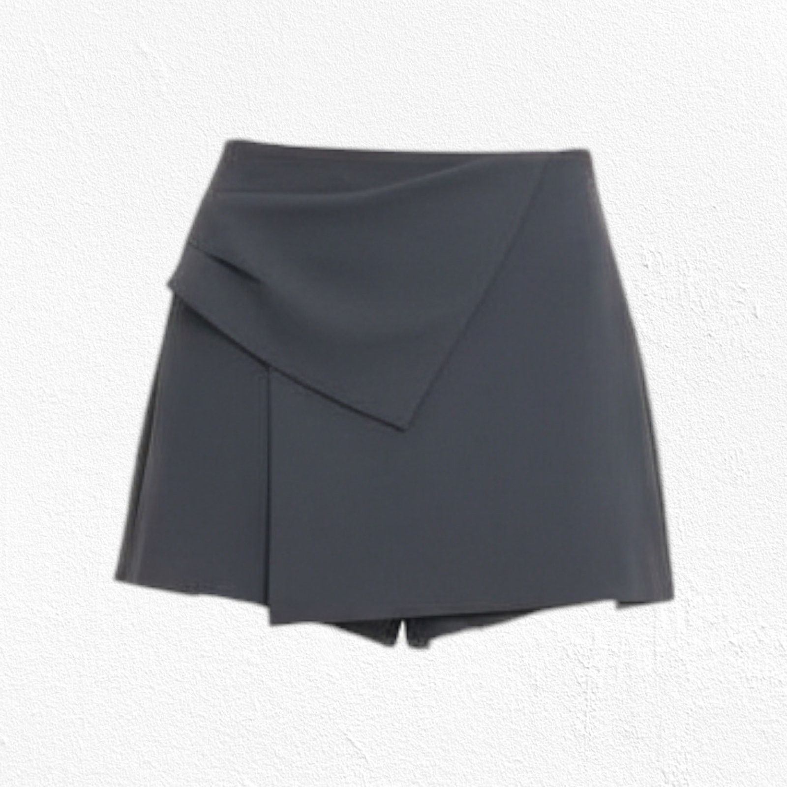 Zara Black High Waisted Basic Faux Wrap Skort Size XS Size 26" / US 2 / IT 38 - 1 Thumbnail