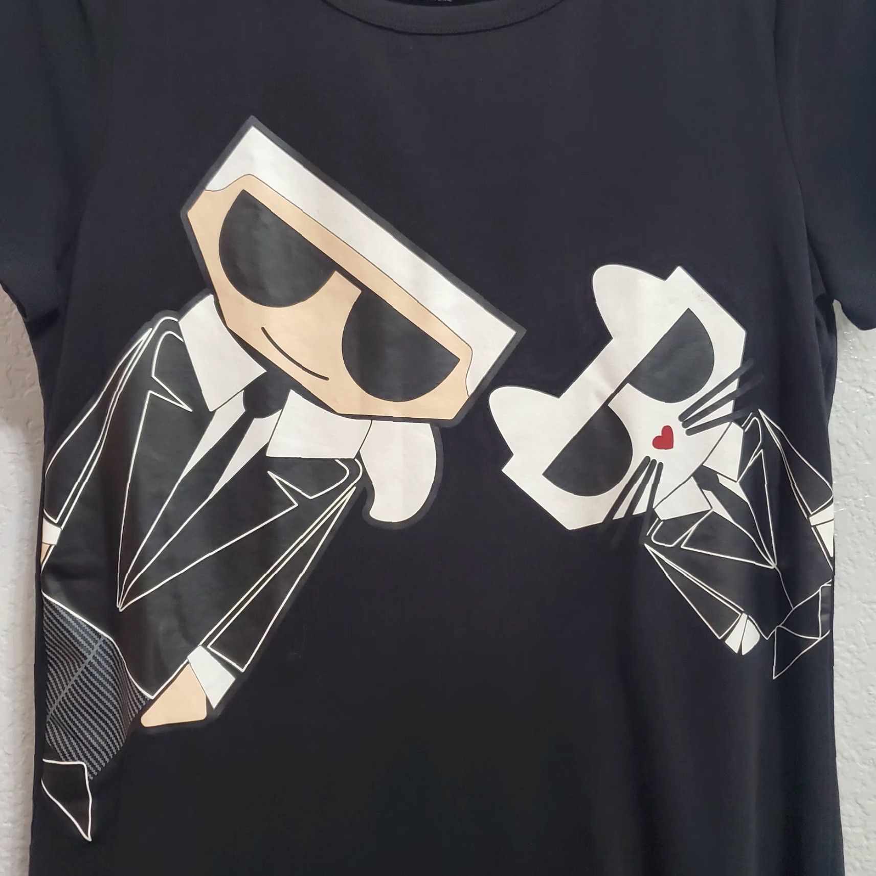 Karl Lagerfeld VINTAGE Karl Lagerfeld Paris T Shirt Dress XS Black Karl & Choupette Graphic Size XS / US 0-2 / IT 36-38 - 4 Thumbnail