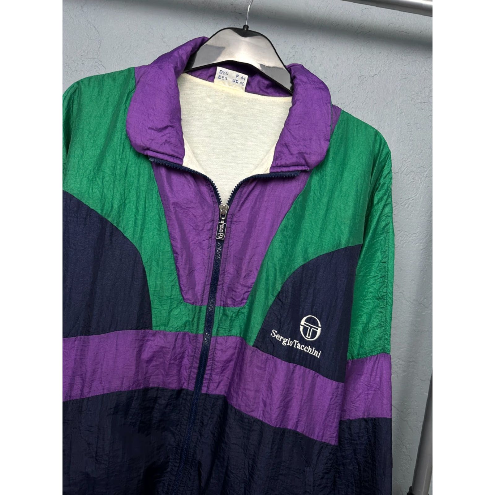 Sergio Tacchini Sergio Tacchini 90s Vintage Mens Nylon Track Jacket Size US M / EU 48-50 / 2 - 2 Thumbnail
