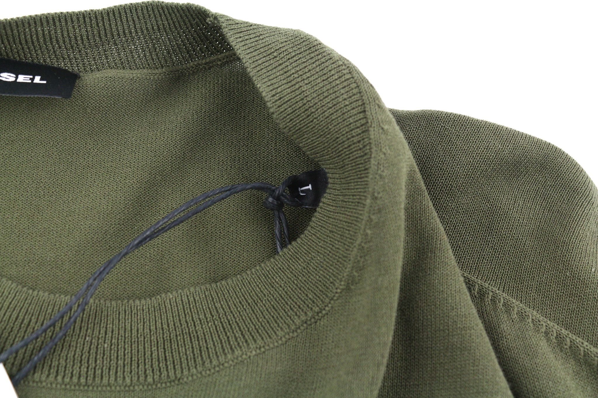 Diesel K-NAVAJO L Green Crew Knit Patch Jumper 40129 Size US L / EU 52-54 / 3 - 8 Thumbnail