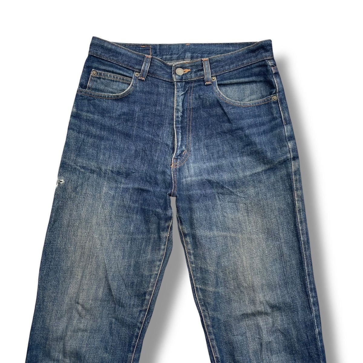 Kenzo 🇯🇵 VINTAGE KENZO WASHED DISTRESSED DENIM PANTS Size US 29 - 3 Thumbnail