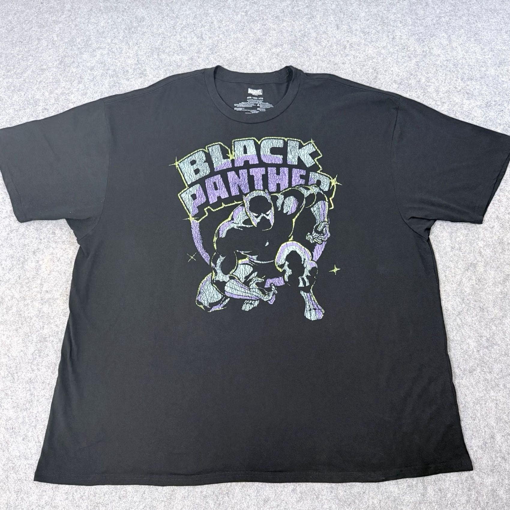Mad Engine Mad Engine Black Panther Graphic Print Pullover T-Shirt Men 4XB/4XG/4TG Black Shirt Short Sleeve Crew Neck 80s 90s College Geek Retro USA Mens Size US XXL / EU 58 / 5 - 2 Thumbnail
