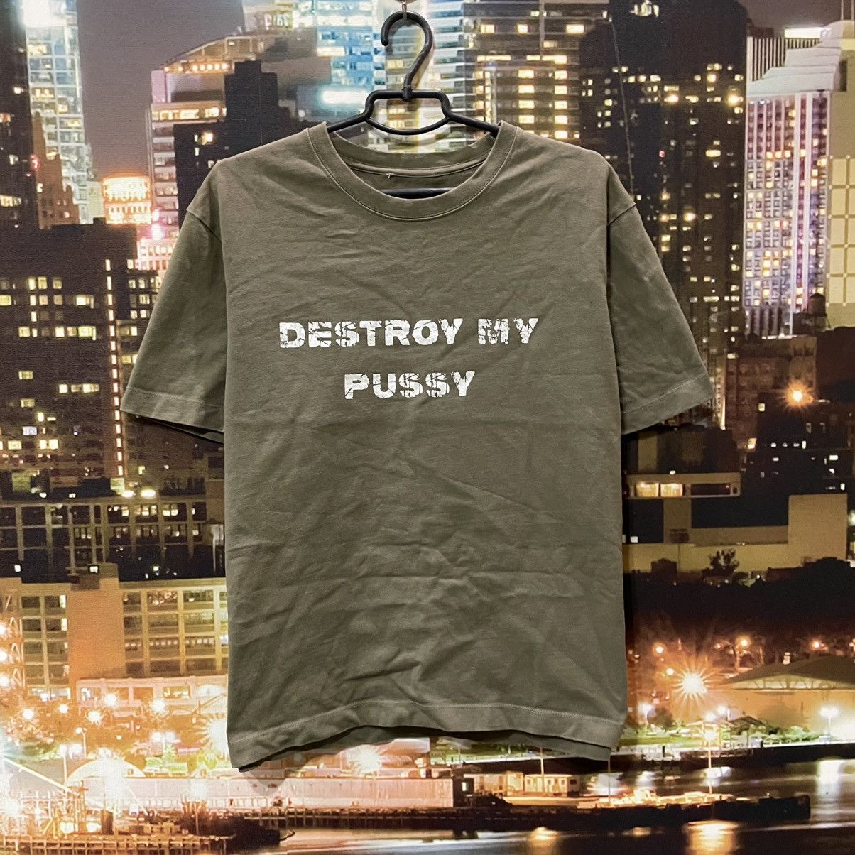 Vintage Vintage 90s Graphic Tee Faded Olive Grunge Streetwear Slim L Size US L / EU 52-54 / 3 - 2 Thumbnail