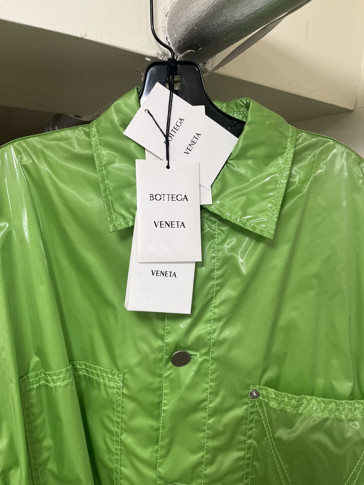 Bottega Veneta Bottega Veneta Acid Green Shiny Jacket Sz 48 Size US M / EU 48-50 / 2 - 6 Thumbnail