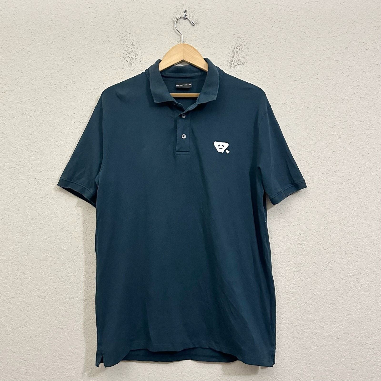 Emporio Armani EMPORIO ARMANI Polo Shirt Black Embroidered Golf Preppy RARE Size US XXL / EU 58 / 5 - 1 Thumbnail