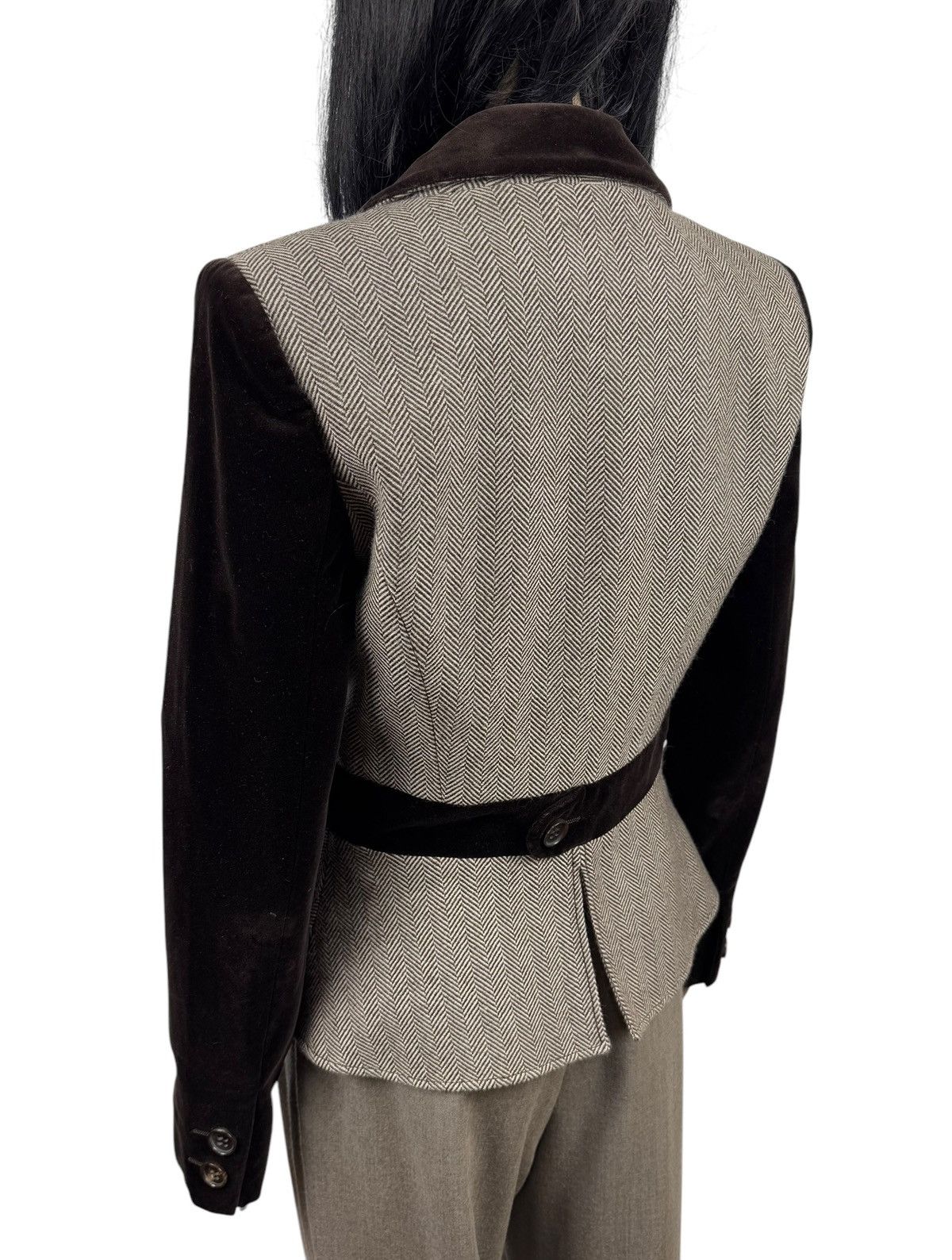 Valentino Valentino Wool Herringbone & Velour Jacket Simulated Vest Size M / US 6-8 / IT 42-44 - 11 Thumbnail