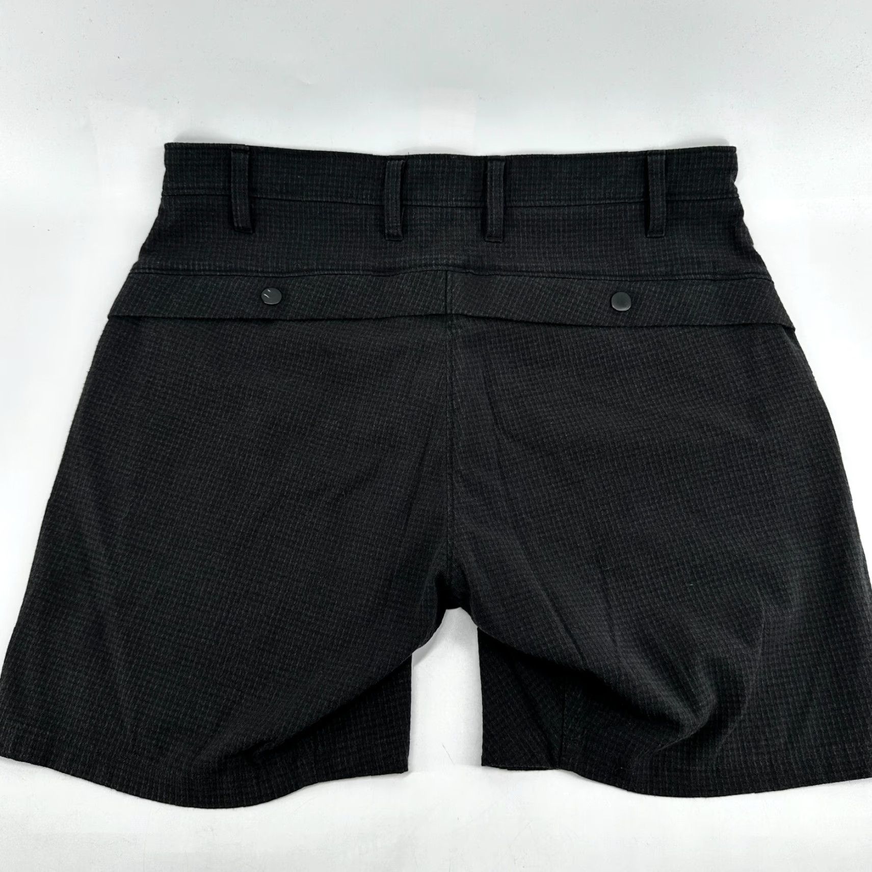 Vintage Proof Chino Shorts Black Men's 26 Hiking Check Outdoor Pockets Flat Front Size US 26 / EU 42 - 2 Thumbnail