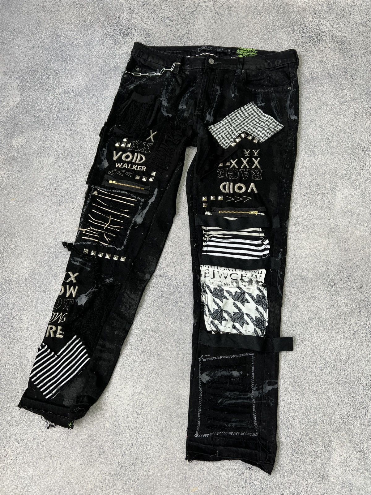 Designer × Japanese Brand × Vintage Vintage punk rock goth emo metal dark ripped crazy jeans Size US 40 / EU 56 - 17 Thumbnail