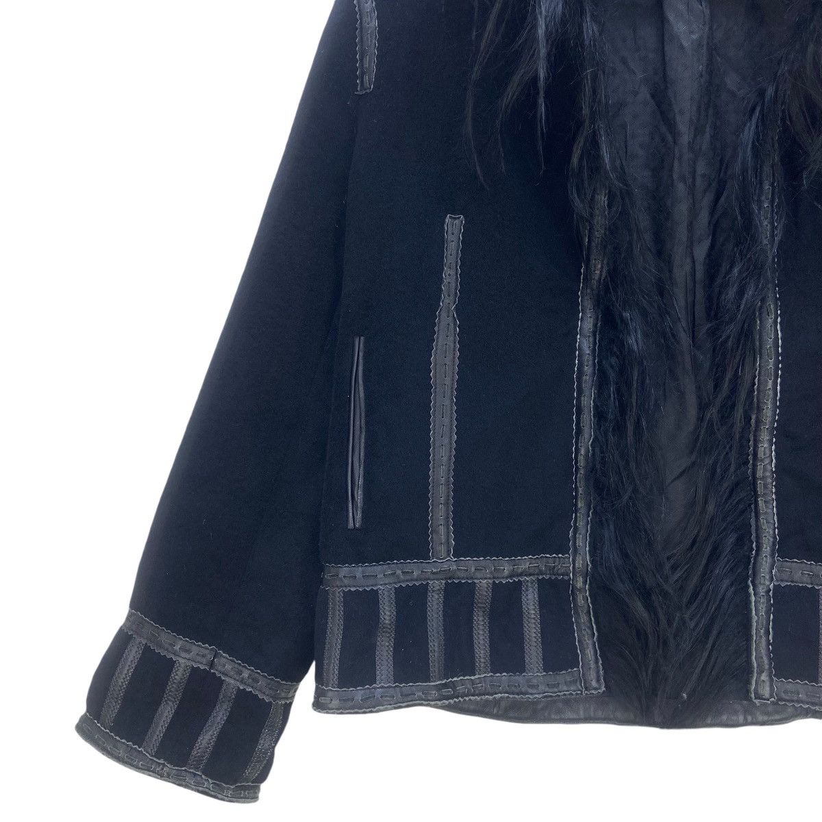 Japanese Brand Japanese Brand Blue Fox Fur Lamb Leather Wool Coat Size M / US 6-8 / IT 42-44 - 4 Thumbnail