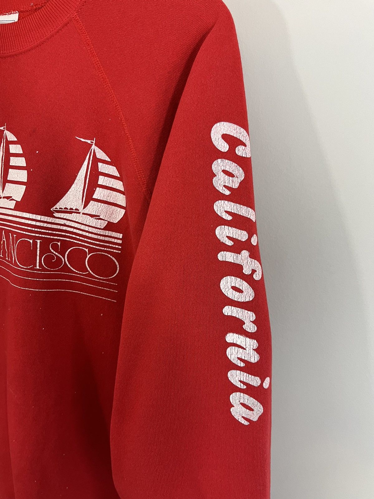Vintage Thrashed Paint Stain San Francisco Distressed Cali Crewneck Size US L / EU 52-54 / 3 - 4 Thumbnail
