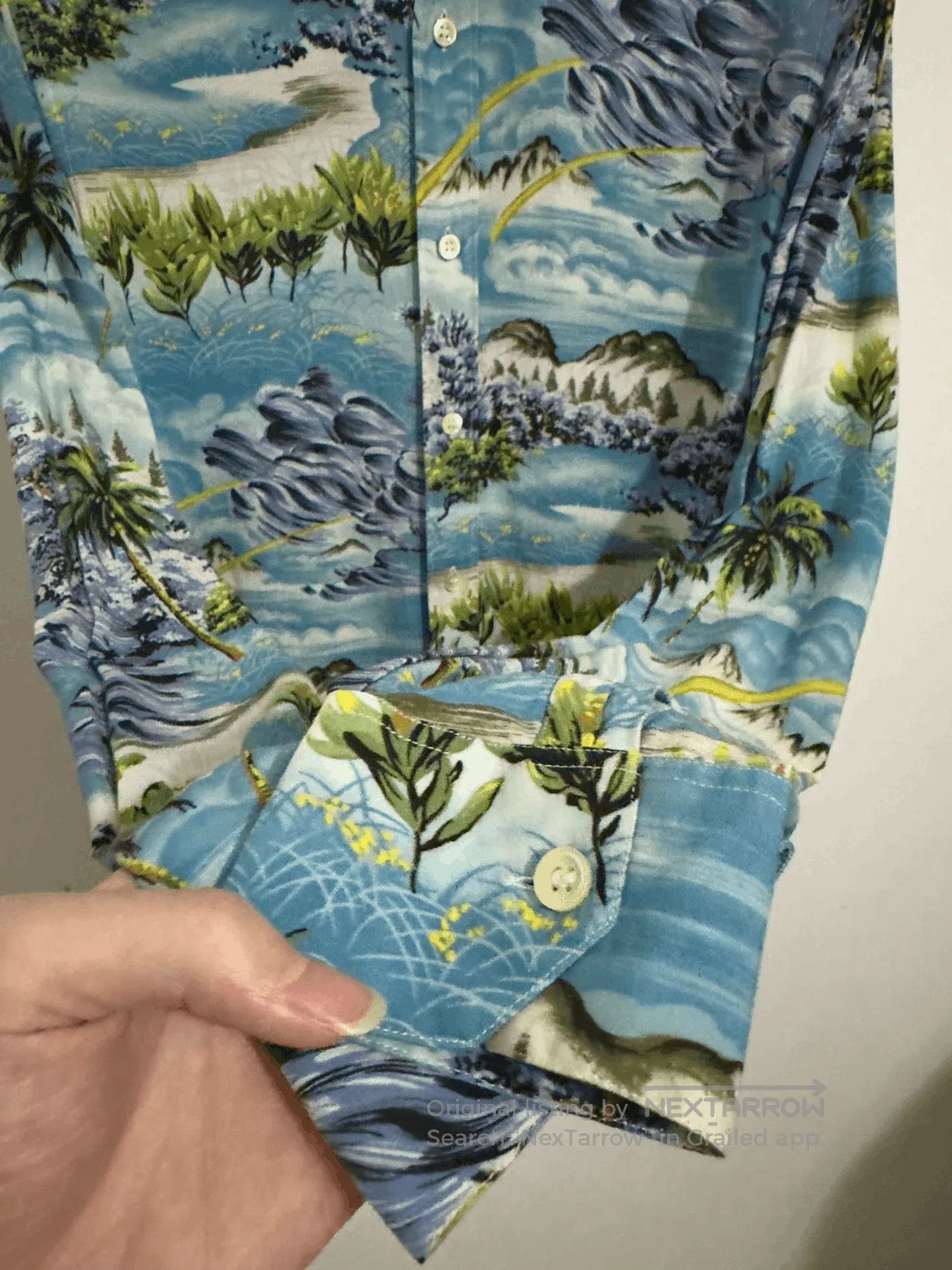 Hedi Slimane Saint Laurent 16SS Palm Wave Print Shirt. Size US M / EU 48-50 / 2 - 4 Thumbnail