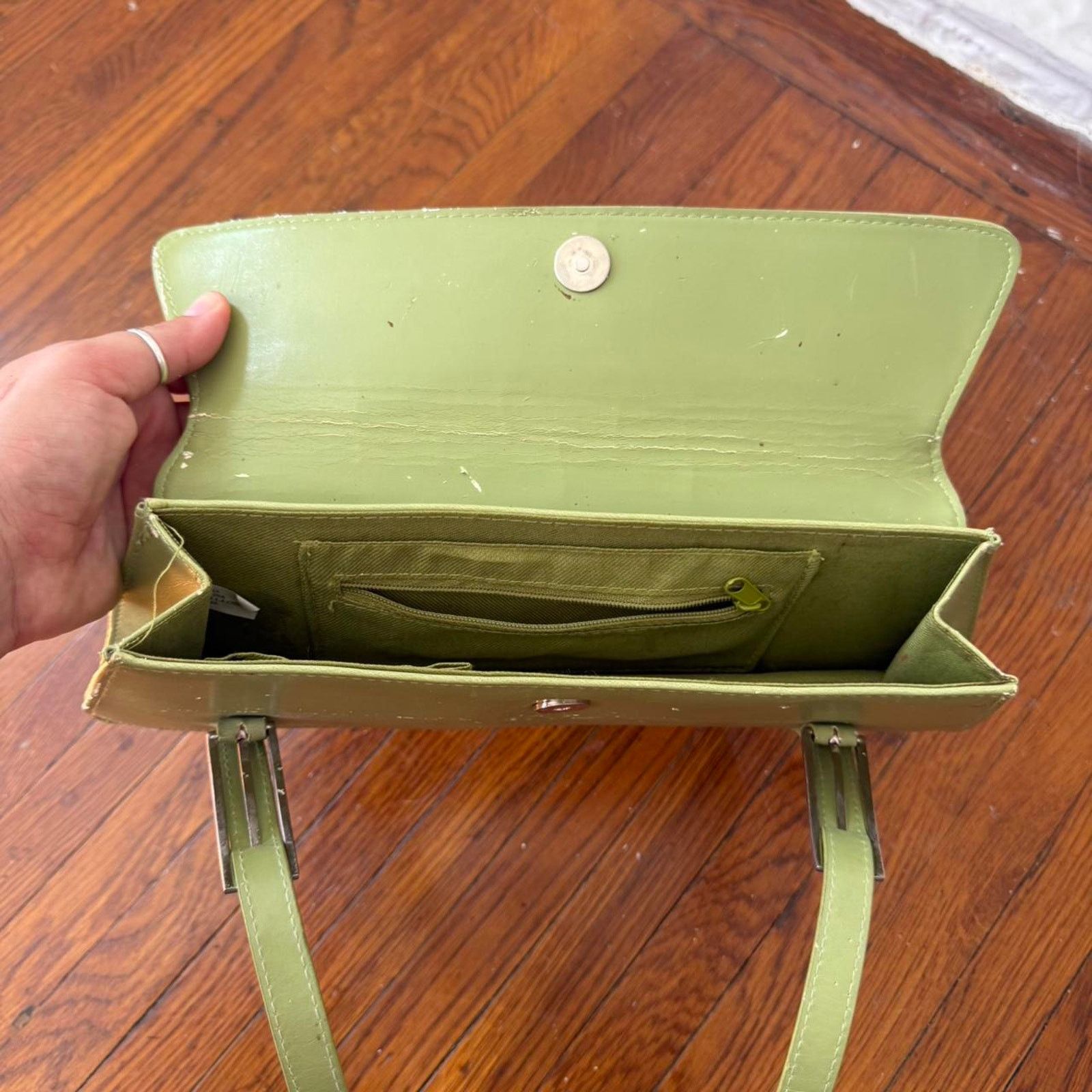 Vintage 🍏 Mint Y2K Shoulder Bag – angular baguette shape Size ONE SIZE - 4 Thumbnail
