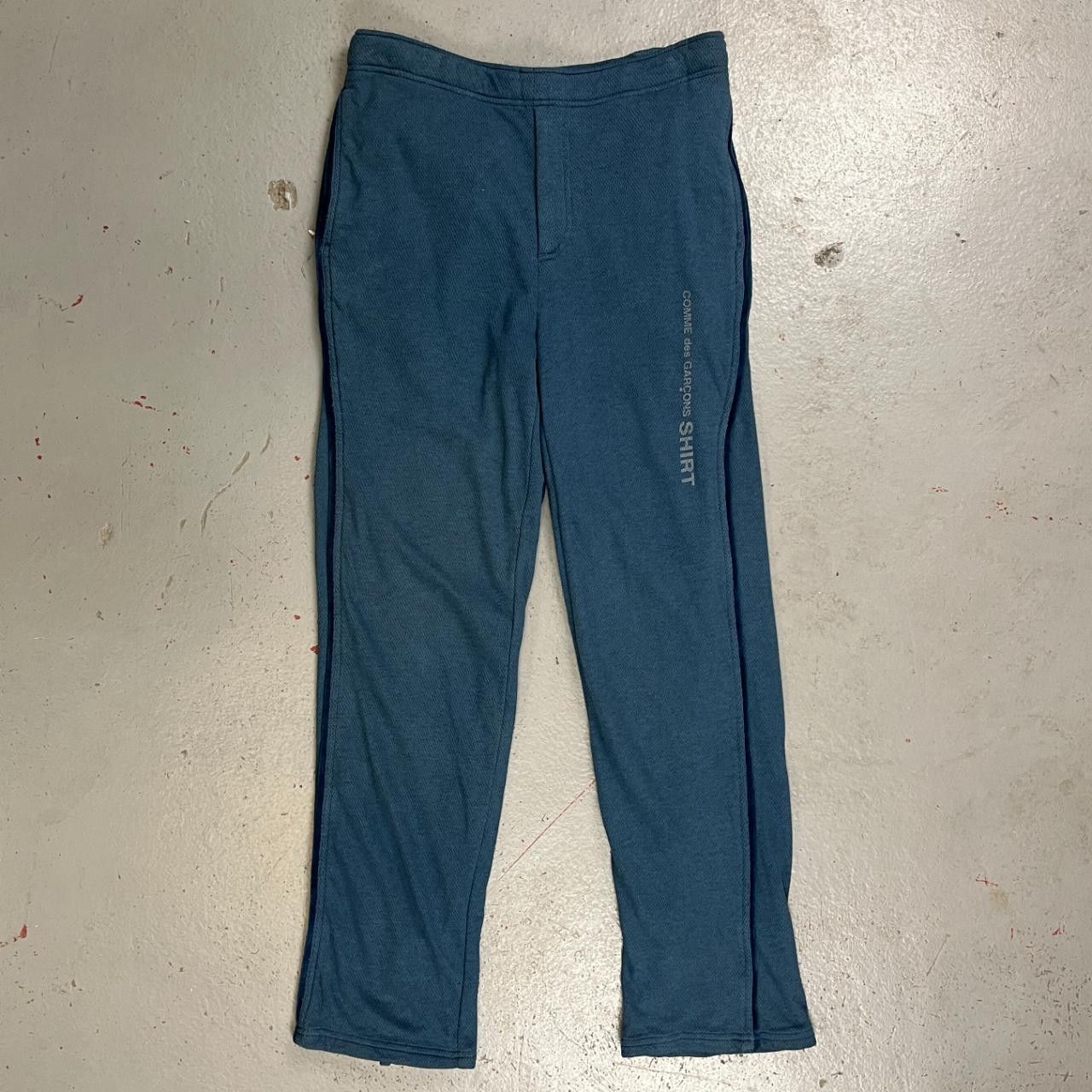 image of Comme Des Garcons Shirt Cdg Shirt Blue Jersey Track Pants, Men's (Size 30)