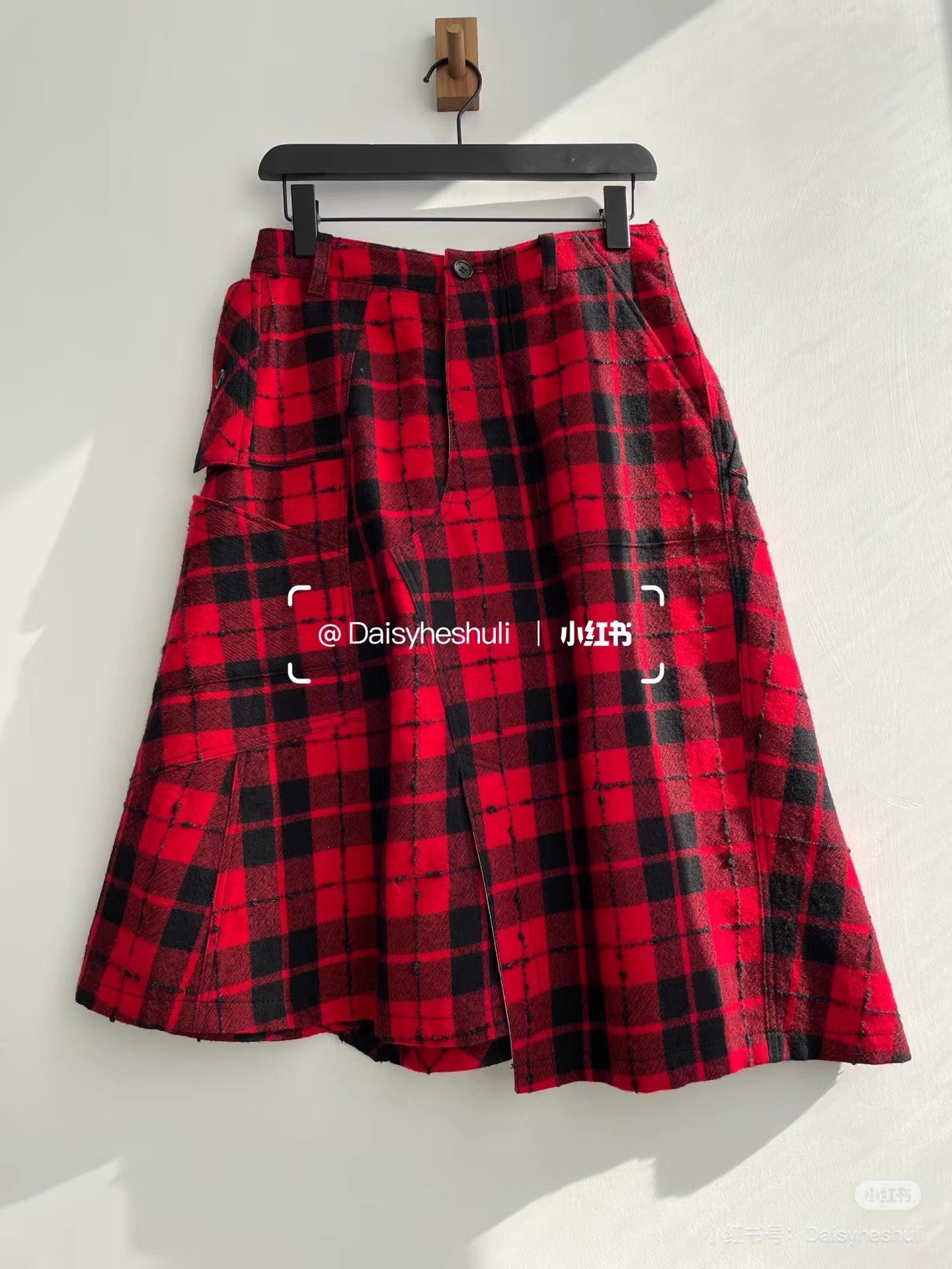 Comme des Garcons Comme des Garçons CDG Tricot Plaid Midi Skirt Ｑ24 Size 38" / US 16 / IT 52 - 1 Thumbnail