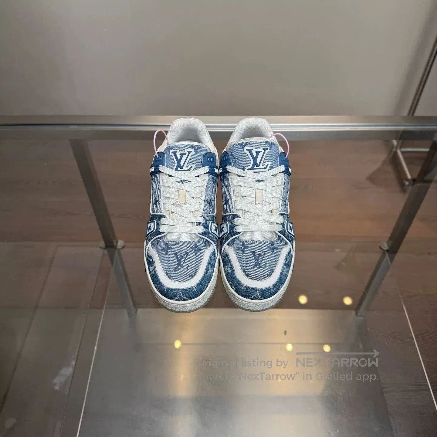 Louis Vuitton LV Trainer Blue Denim Sneakers. Size US 8.5 / EU 41-42 - 5 Thumbnail