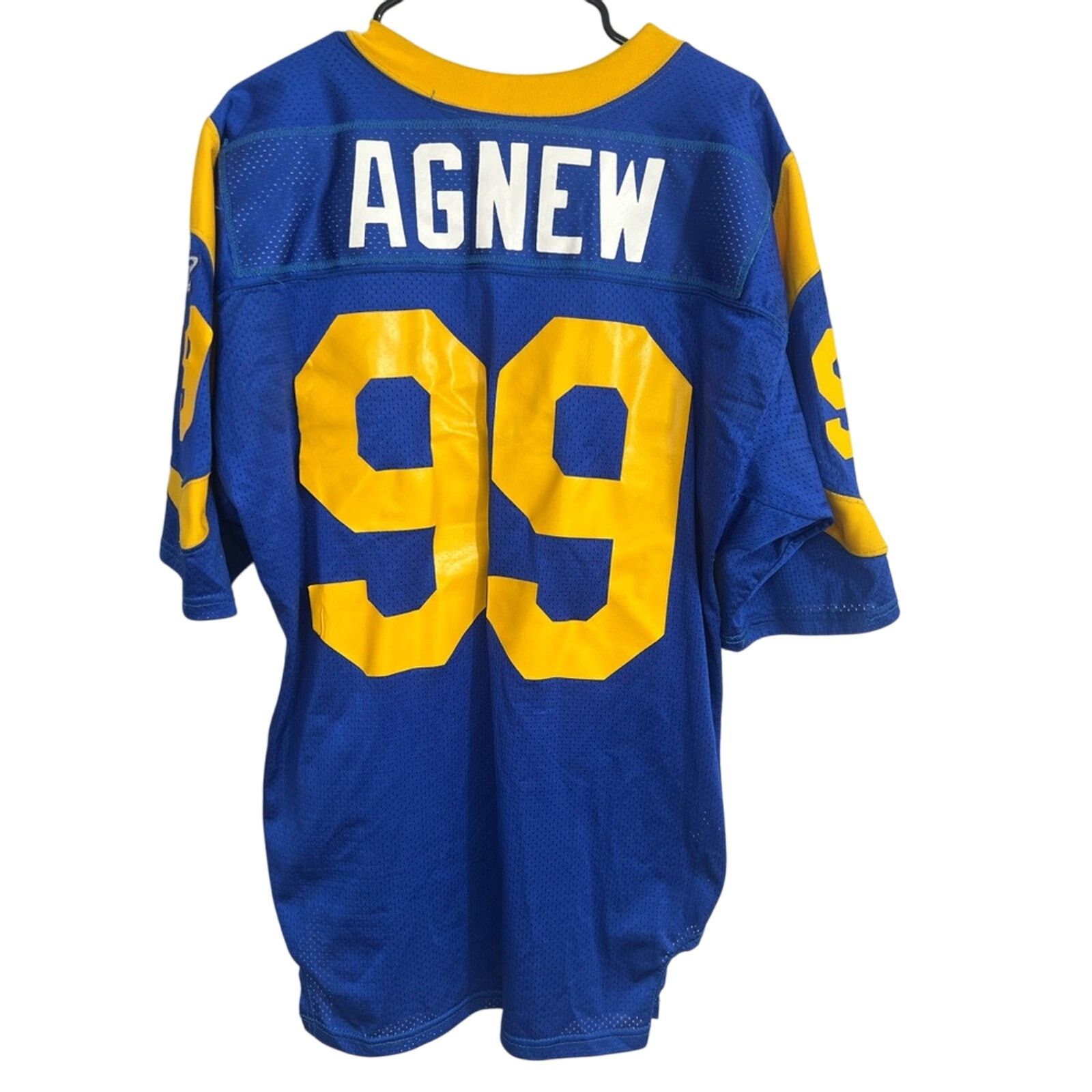Logo Athletic 1998 Ray Agnew #99 Rams Game Worn Jersey w/ Autograph RARE Size US XXL / EU 58 / 5 - 2 Thumbnail