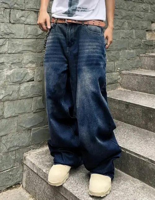 Japanese Brand Honjoh x Fujii Solid Color Simple Style Baggy Jeans Daily sh Size US 35 - 4 Thumbnail