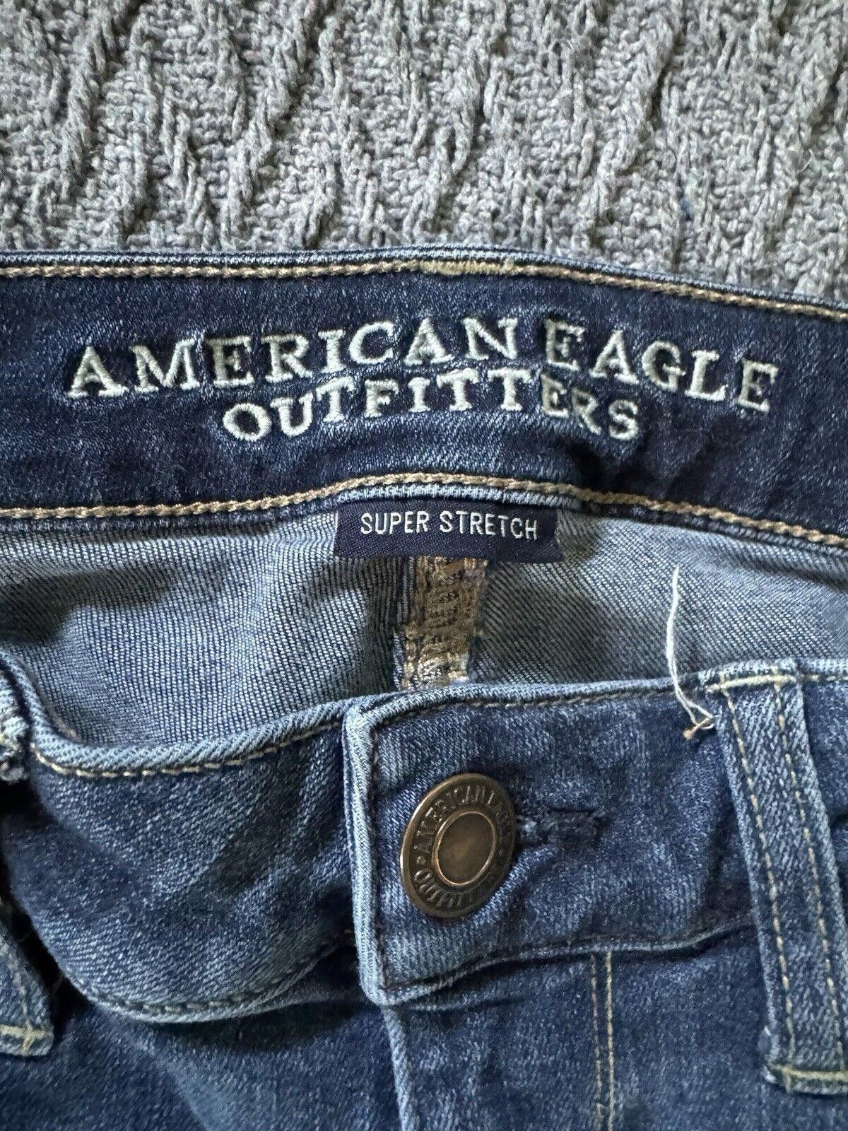 Designer American Eagle Skinny Womens Jeans Size 2 Long Super Stretch Size 26" / US 2 / IT 38 - 3 Thumbnail