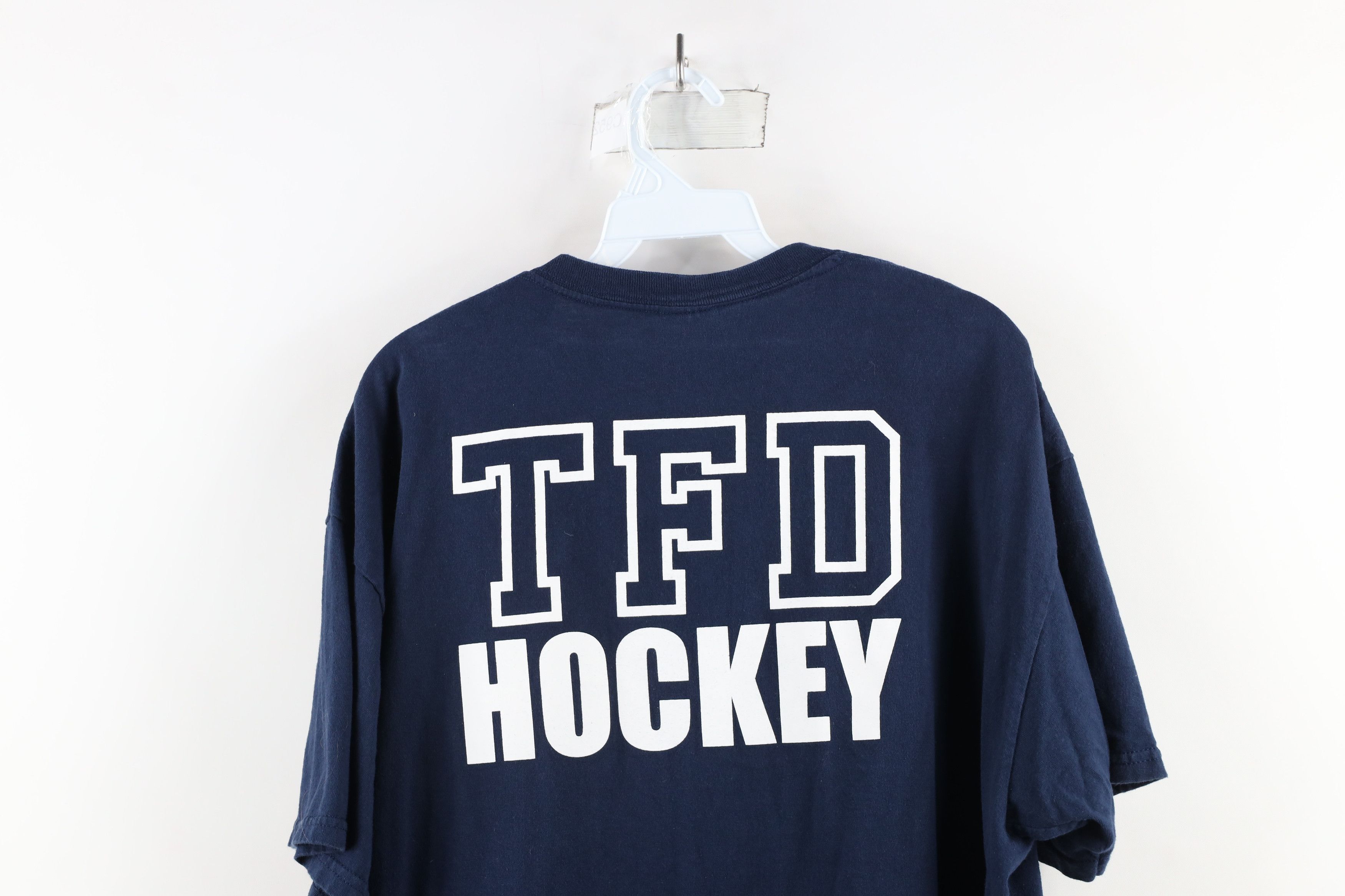 Vintage Vintage Out Toledo Fire Department Hockey T-Shirt Navy Blue Size US XL / EU 56 / 4 - 9 Thumbnail