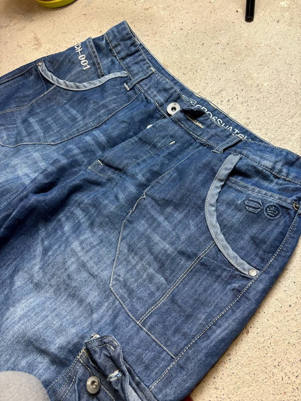 Japanese Brand × Vintage Vintage Y2K Crosshatch Baggy Cargo Embroidered Logo Shorts Size US 36 / EU 52 - 2 Thumbnail