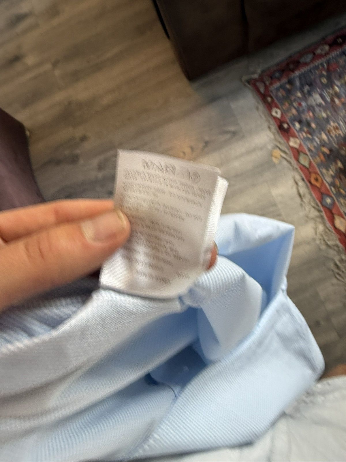 Gucci Light Blue Micro-Gingham Shirt with Striped Collar Size US M / EU 48-50 / 2 - 15 Thumbnail