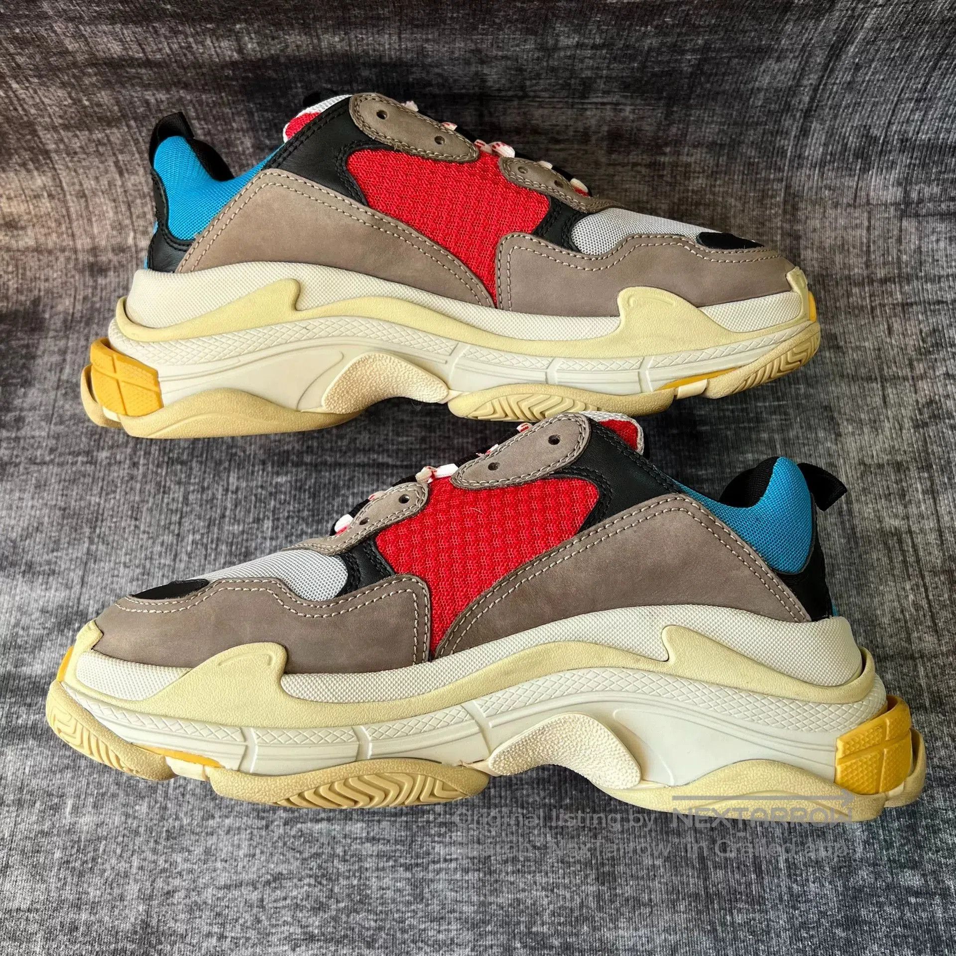 Balenciaga Balenciaga Triple S Red Blue Grey Sneakers. Size US 10 / EU 43 - 4 Thumbnail