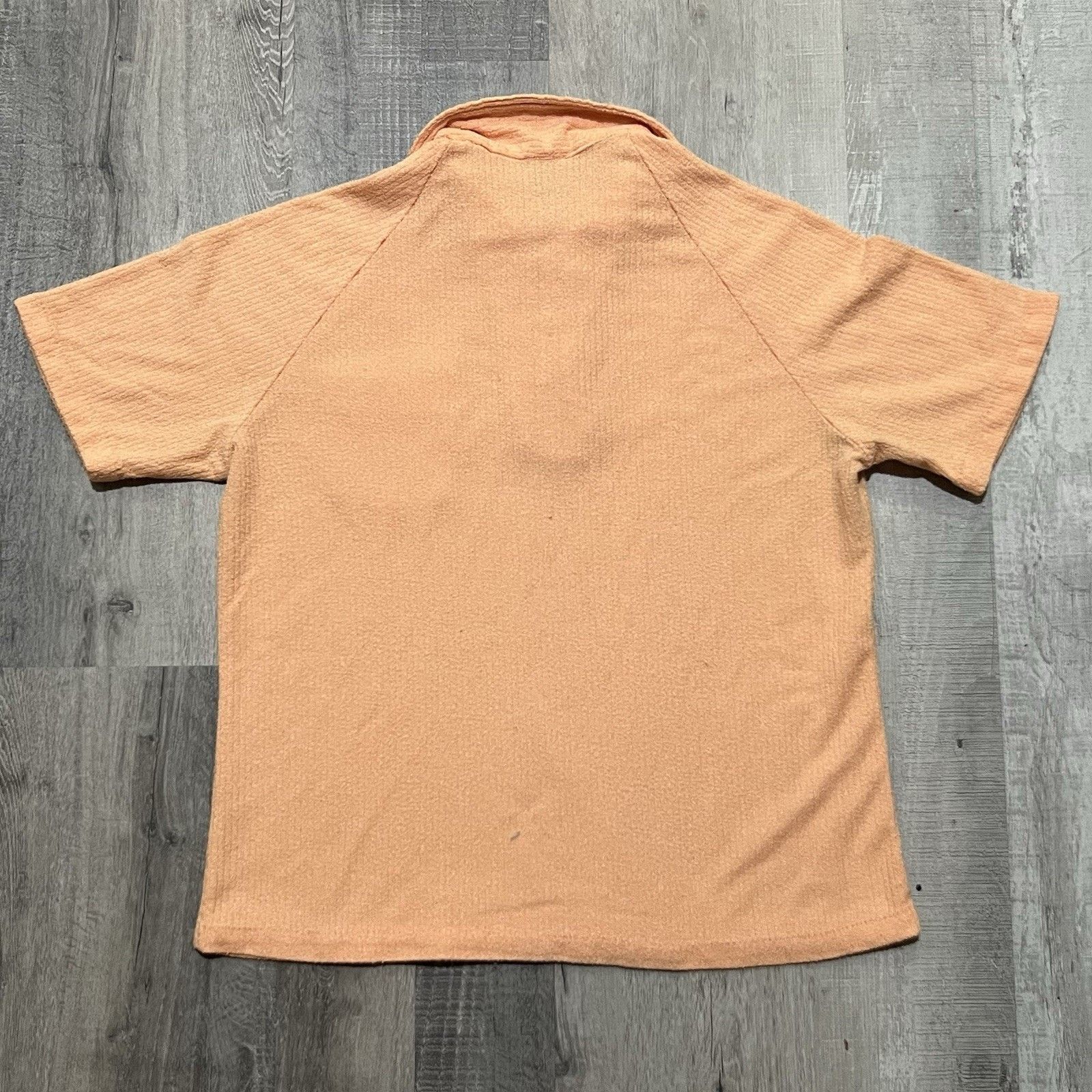 Vintage VTG 70s California Terry Cloth Shirt Preppy MOD Peach Polo Size US M / EU 48-50 / 2 - 3 Thumbnail