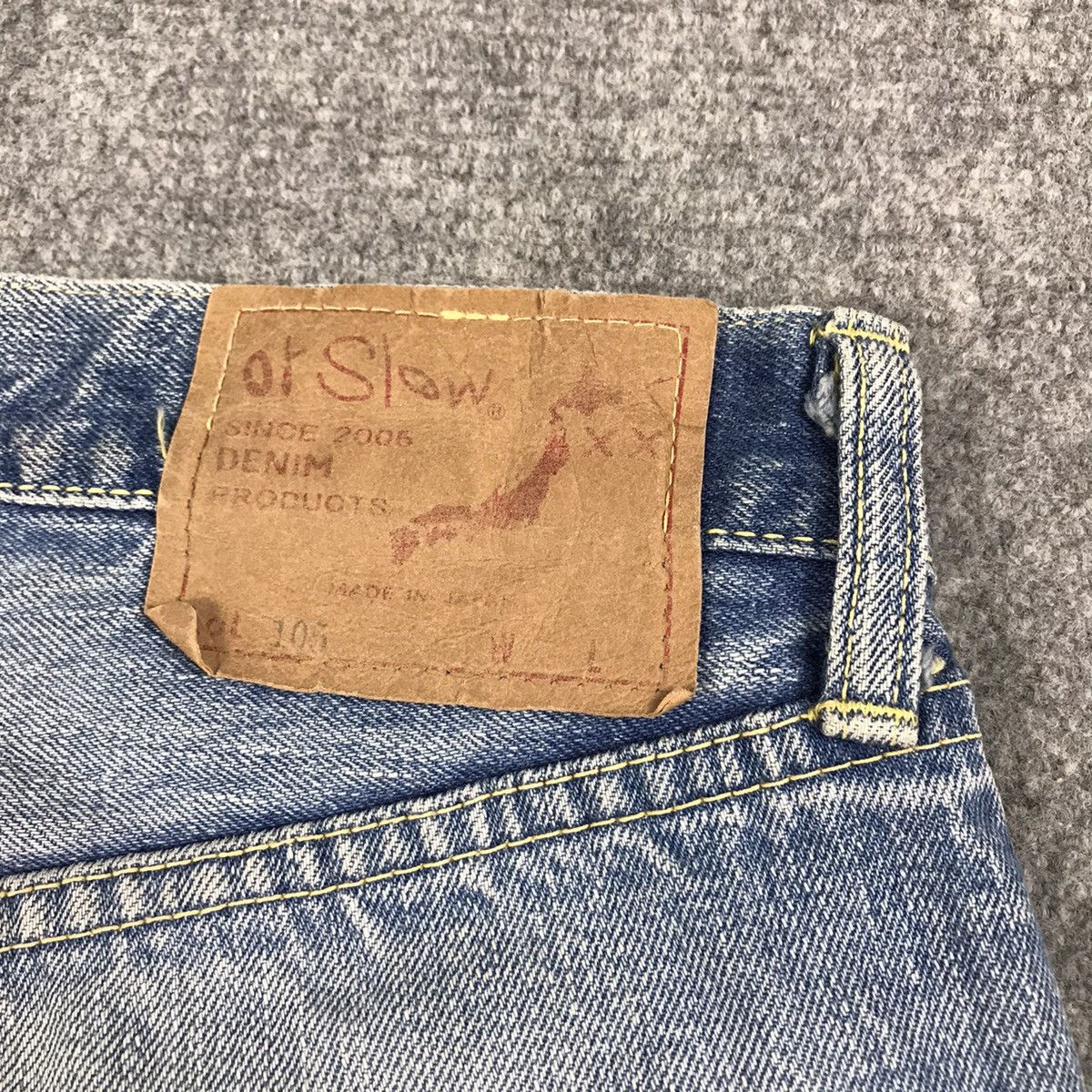 Orslow ORSLOW 2005 DISTRESSED SELVAGE DENIM LIGHT DENIM PANTS Size US 30 / EU 46 - 14 Thumbnail