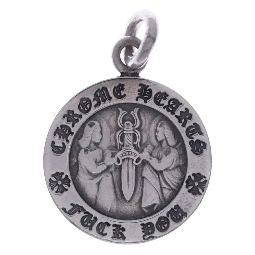 Chrome Hearts CHROME HEARTS ANGEL FUCK YOU MEDAL PENDANT necklace silver Size ONE SIZE - 4 Thumbnail