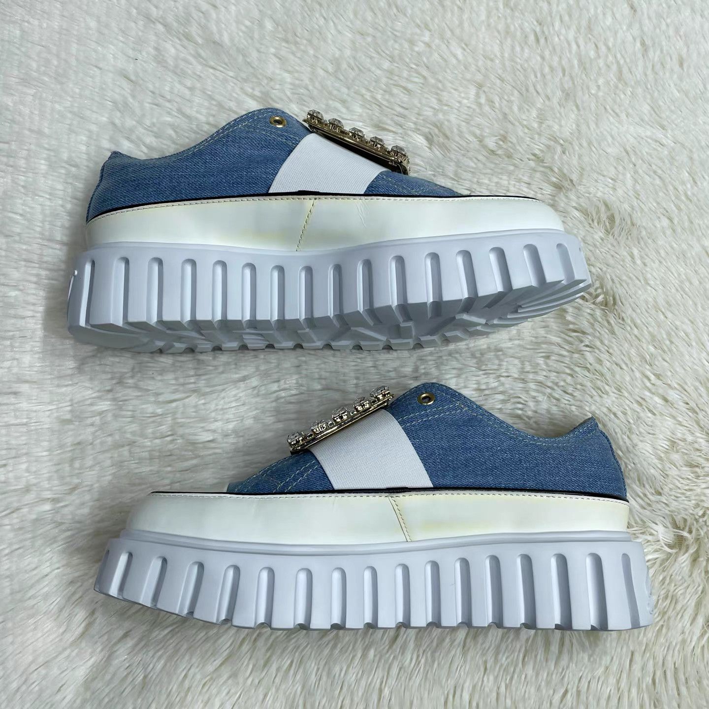 Roger Vivier Roger Vivier Denim Platform Sneakers K15 Size US 9 / IT 39 - 6 Thumbnail