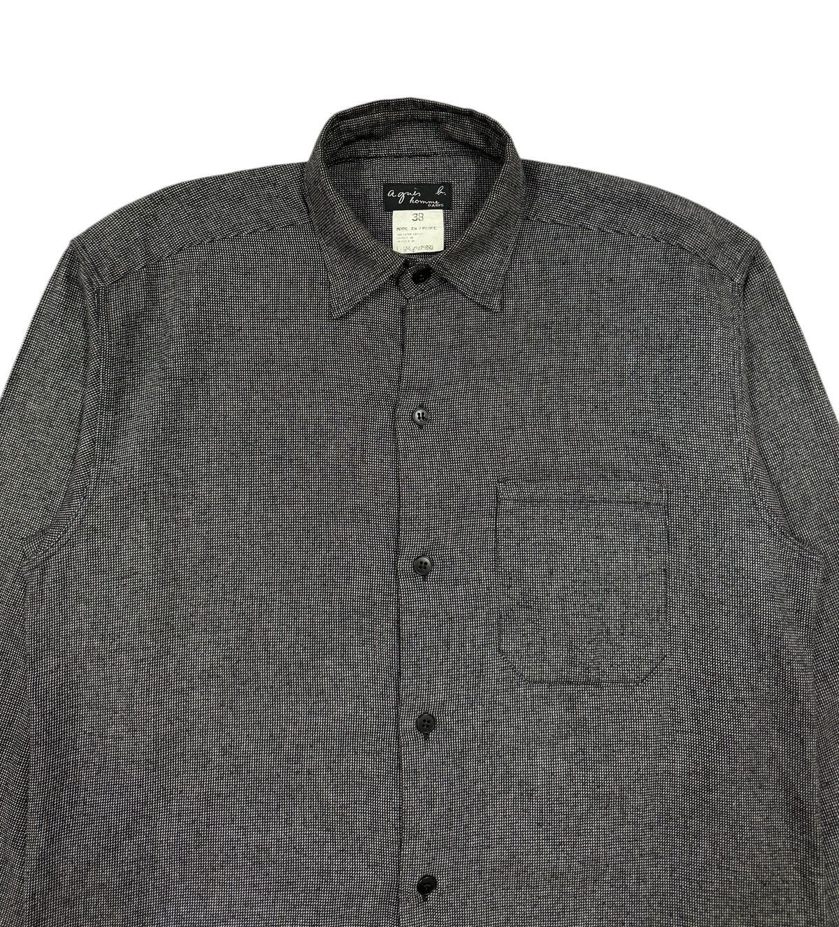 Vintage × agnes b. Vtg🔥Agnes b. Homme Twill Salt & Pepper Shirt Button Up Size US M / EU 48-50 / 2 - 3 Thumbnail