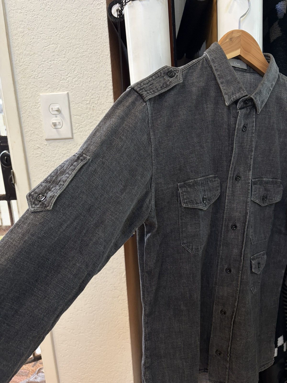 Dior SS04 Strip Military Button Shirt Hedi Slimane Size US M / EU 48-50 / 2 - 3 Thumbnail