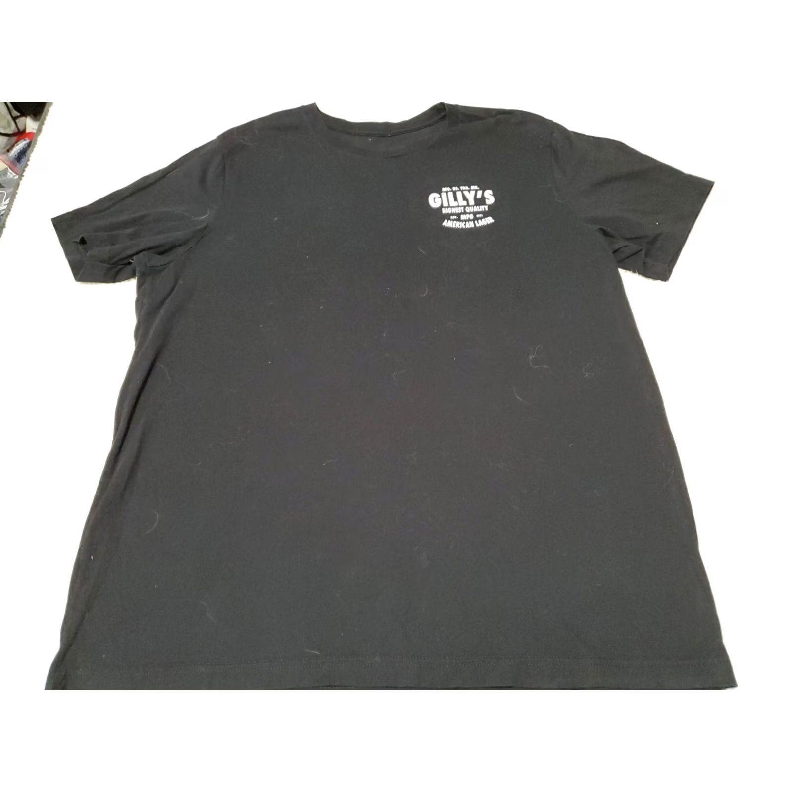 Vintage Gillys Legendary American Lager Beer Breweriana Motorcycle TShirt Black L Mens Short Sleeve Crew Neck Graphic Print Shirt Unsigned Alcohol Theme Size US L / EU 52-54 / 3 - 3 Thumbnail