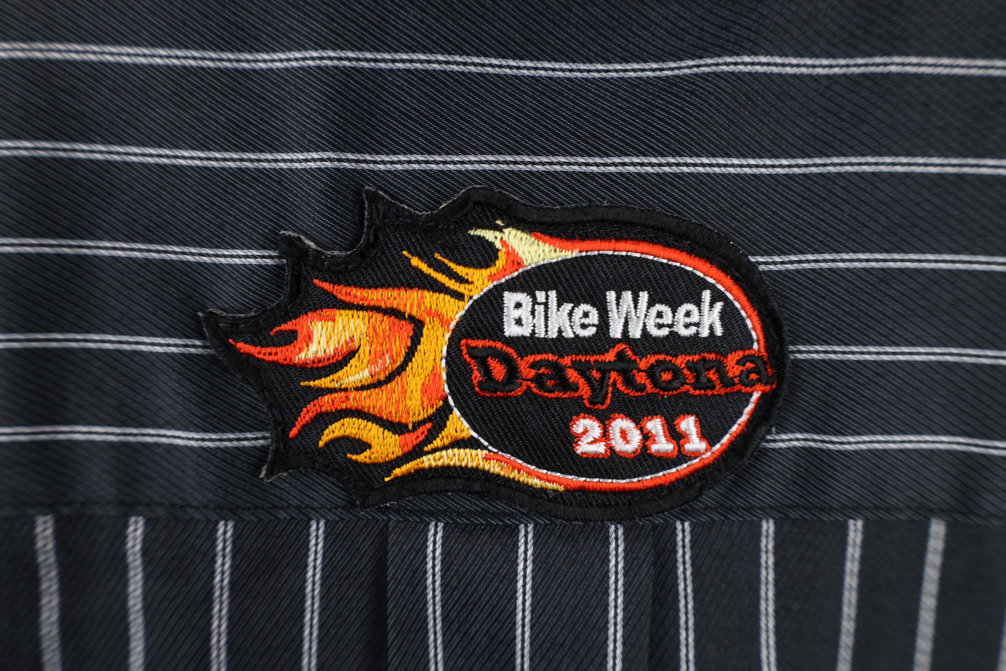 Vintage Vintage Y2K 2011 Daytona Bike Week Striped Button Down Shirt Size US XL / EU 56 / 4 - 9 Thumbnail