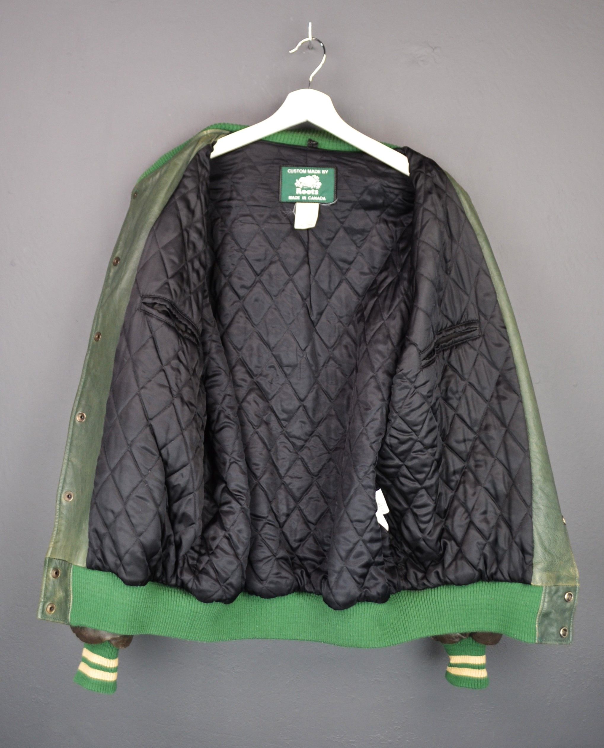 Roots Roots Vintage 90s Green Ford Build Tough Leather Varsity XXL Size US XXL / EU 58 / 5 - 17 Thumbnail