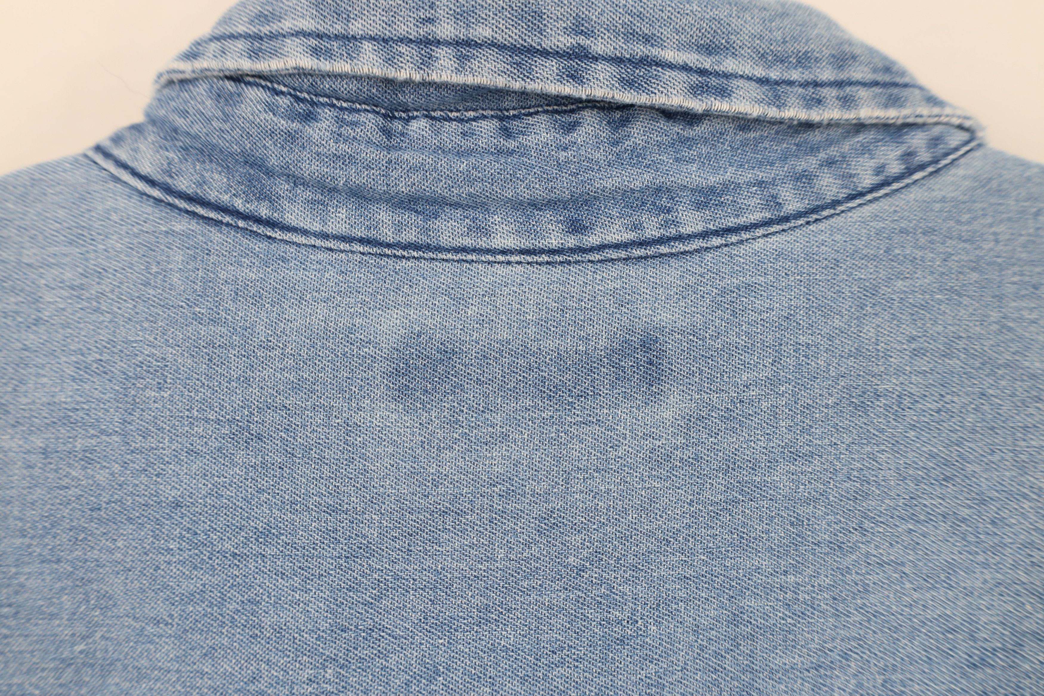 Vintage Vintage 90s Streetwear Blank Short Sleeve Denim Button Shirt Size US XXL / EU 58 / 5 - 11 Thumbnail