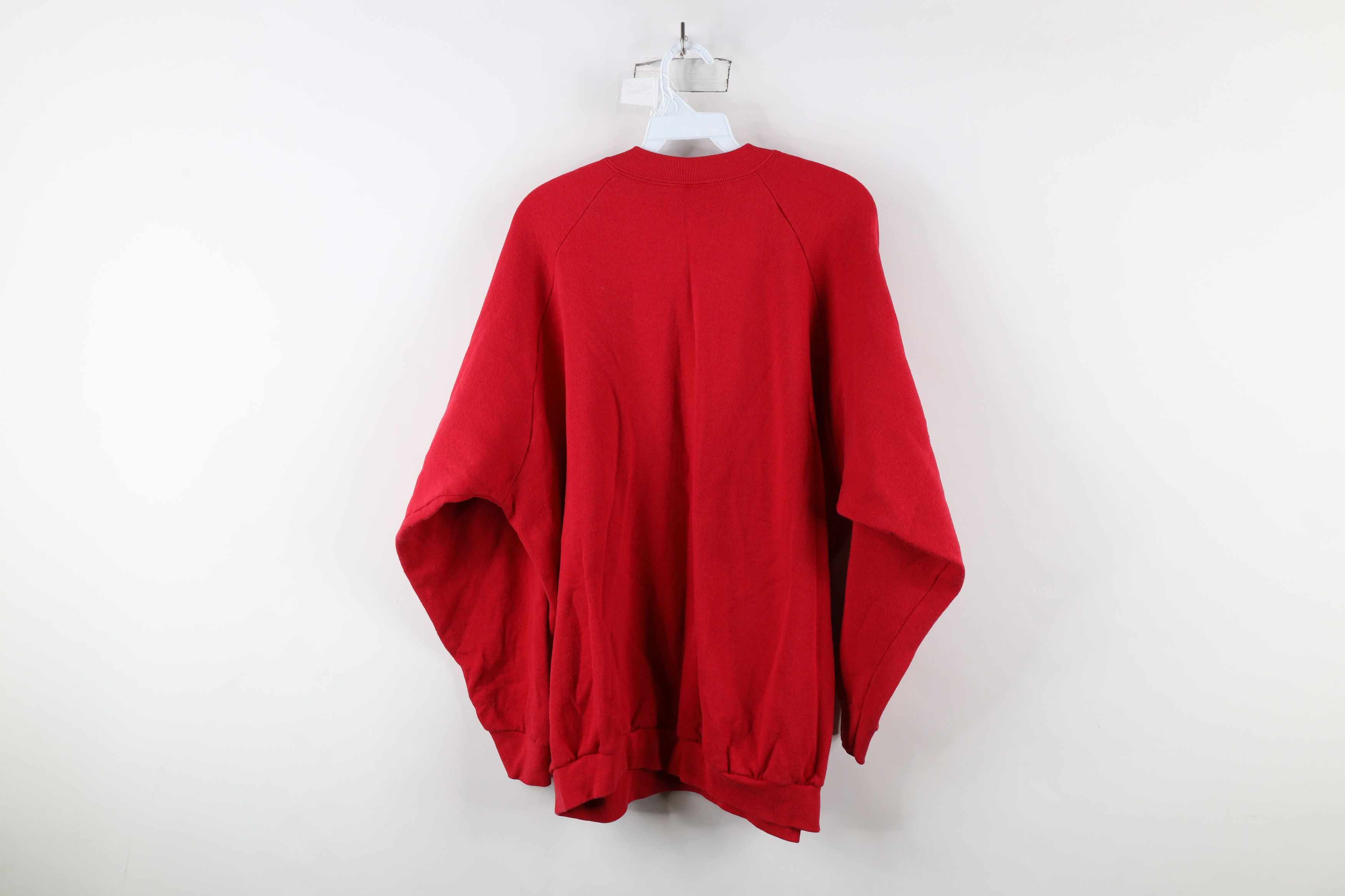 Vintage Vintage 90s Streetwear Blank Crewneck Sweatshirt Red USA Size US XXL / EU 58 / 5 - 8 Thumbnail