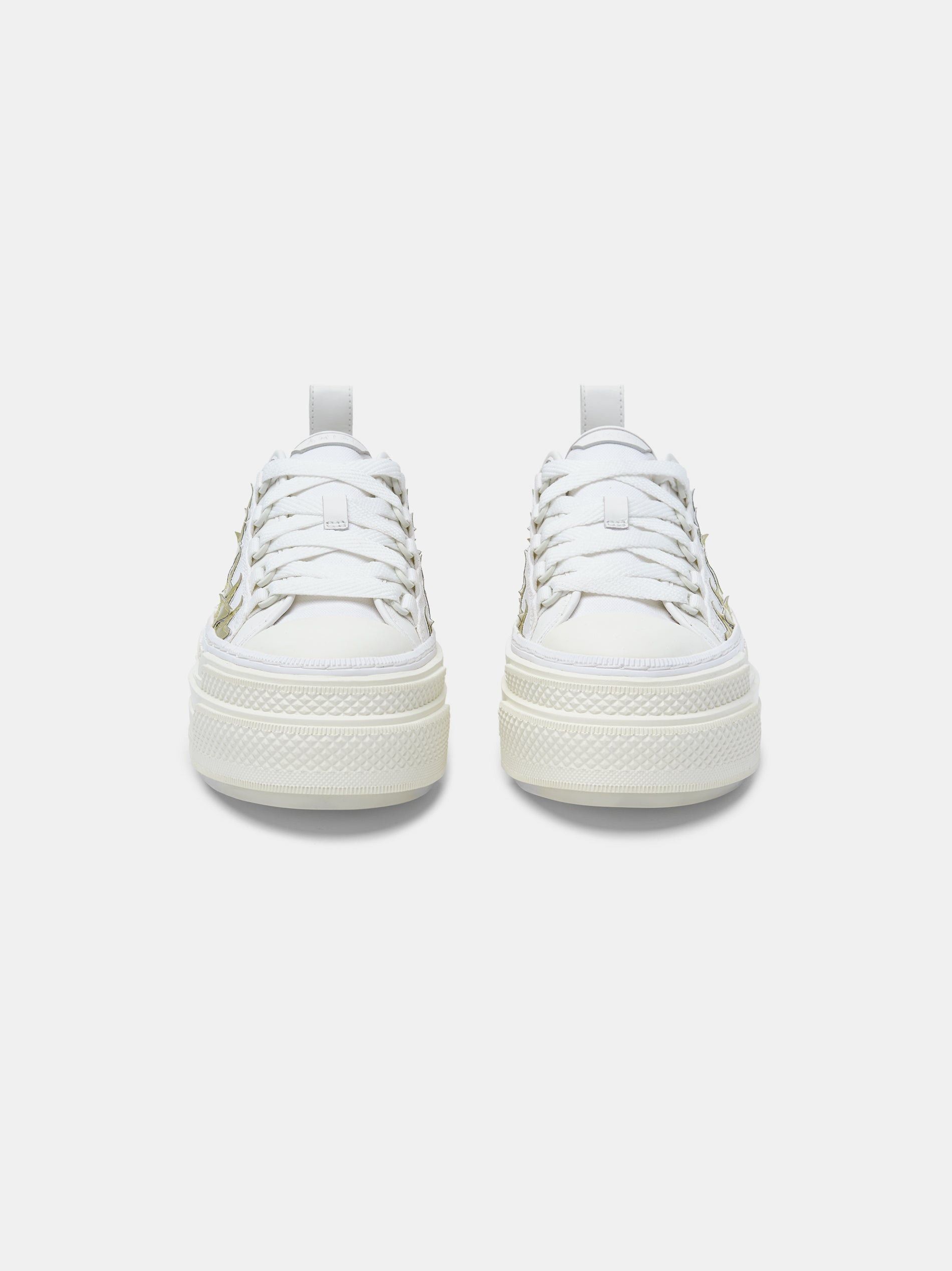 Amiri o1orln1025 Metallic Platform Stars Court Sneakers White/Gold Size US 8 / IT 38 - 3 Thumbnail