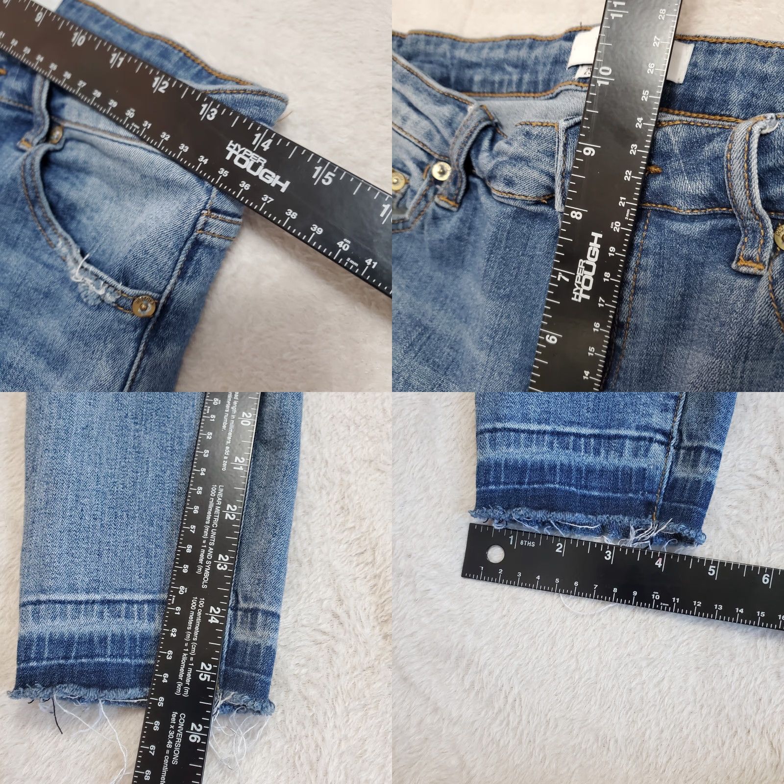 Pistola PISTOLA Jeans Women 29 Blue Mid Rise Tapered Ankle Distressed Released Hem Denim Size 29" - 8 Thumbnail