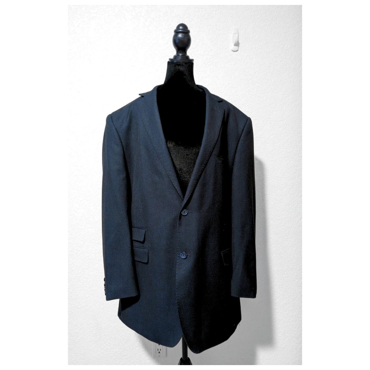 Other Luciano Natazzi Navy Two-Button Modern Fit Sport Coat Size 52L - 1 Thumbnail