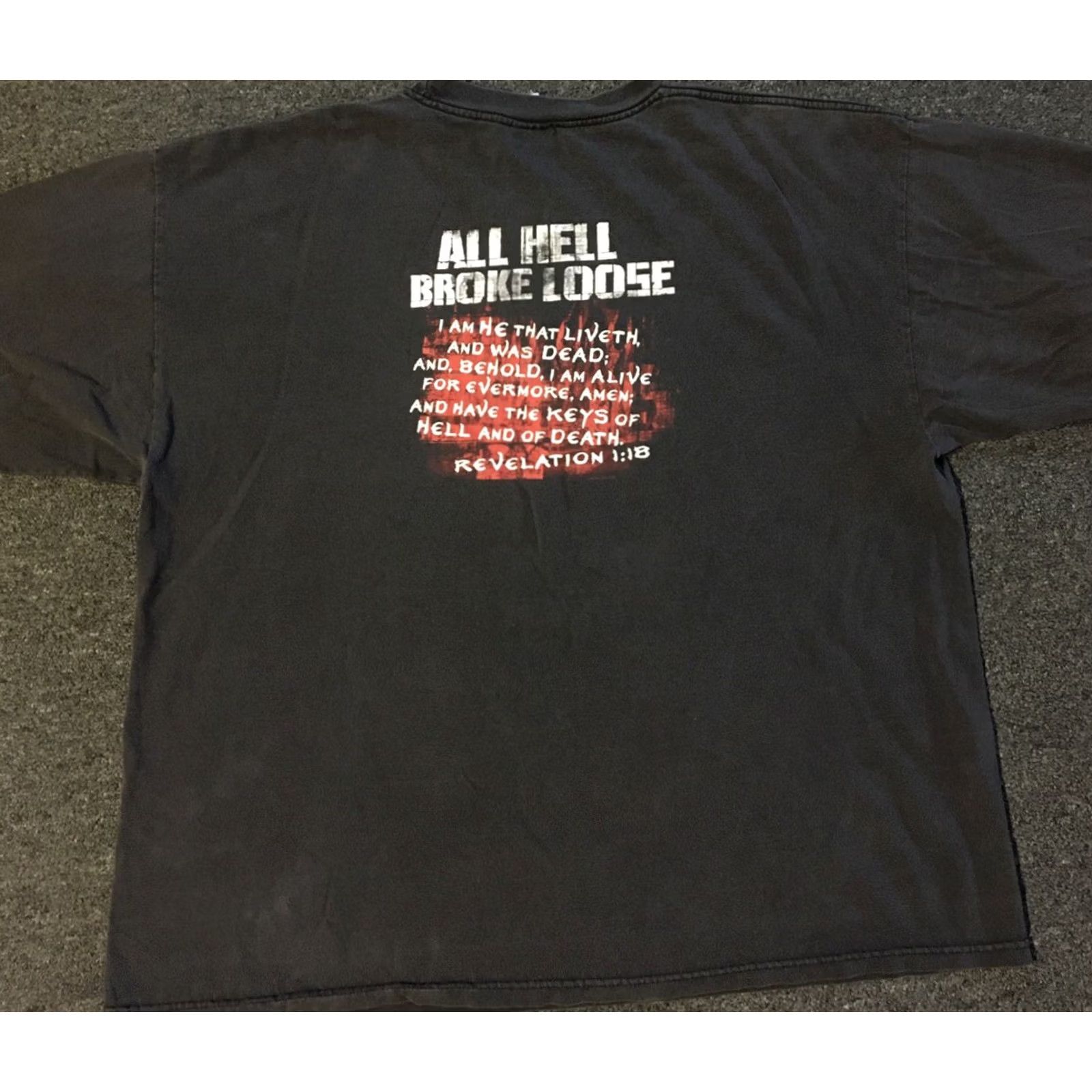 Vintage VINTAGE 90s Jesus Shirt XXL Black Short Sleeve Men Grunge Biker Religion Christianity Funny Rock USA Size US XXL / EU 58 / 5 - 2 Thumbnail