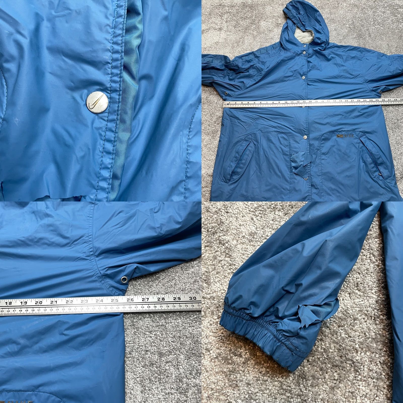Nike Nike Rain Coat Jacket Womens XL Blue Hooded Snap Button Windbreaker Pocket Size XL / US 12-14 / IT 48-50 - 9 Thumbnail