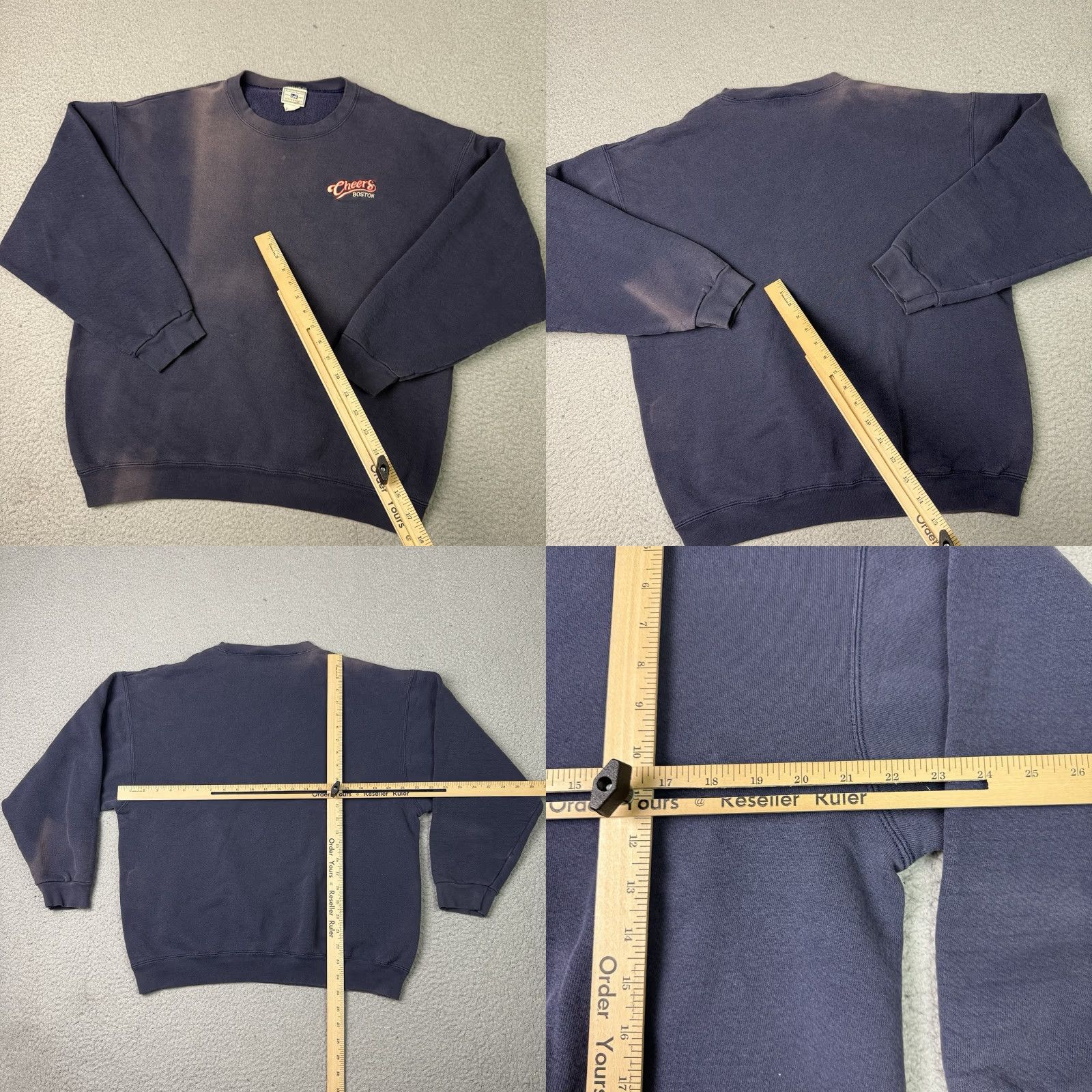 Lee VINTAGE Lee Boston Sweatshirt Mens L Blue 90s USA Heavyweight Ultraweight Fleece Pullover Crew Neck Size US L / EU 52-54 / 3 - 8 Thumbnail