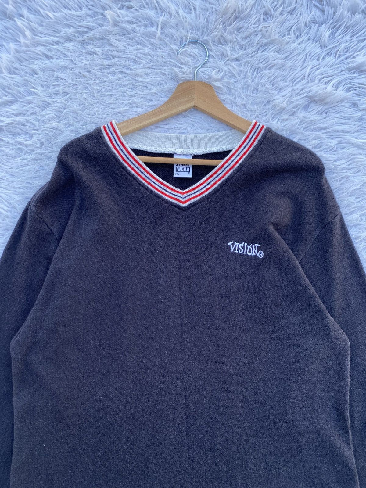 Vision Streetwear Rare Vintage 90s Vision Streetwear V Neck Sweatshirt Size US XL / EU 56 / 4 - 9 Thumbnail