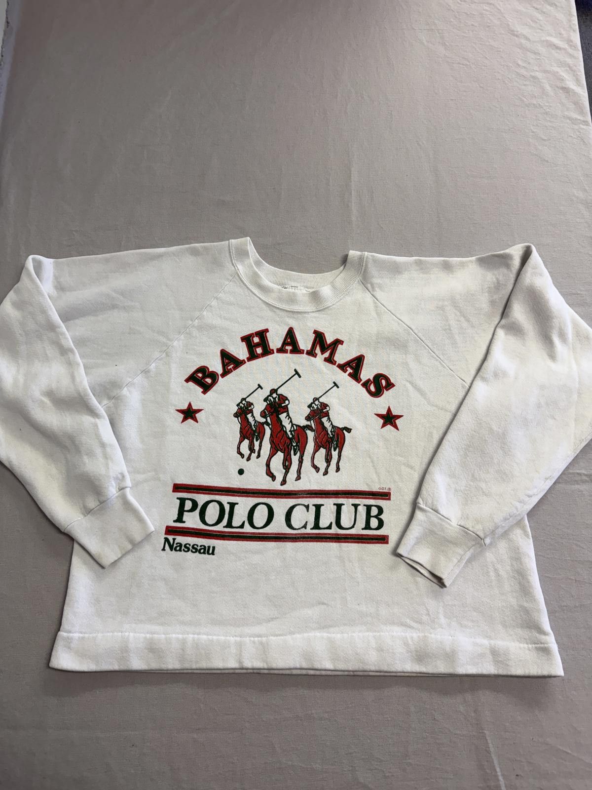 Fruit Of The Loom Vintage Bahamas Polo Club Sweatshirt Nassau Crewneck 80s XL Size US XL / EU 56 / 4 - 1 Thumbnail