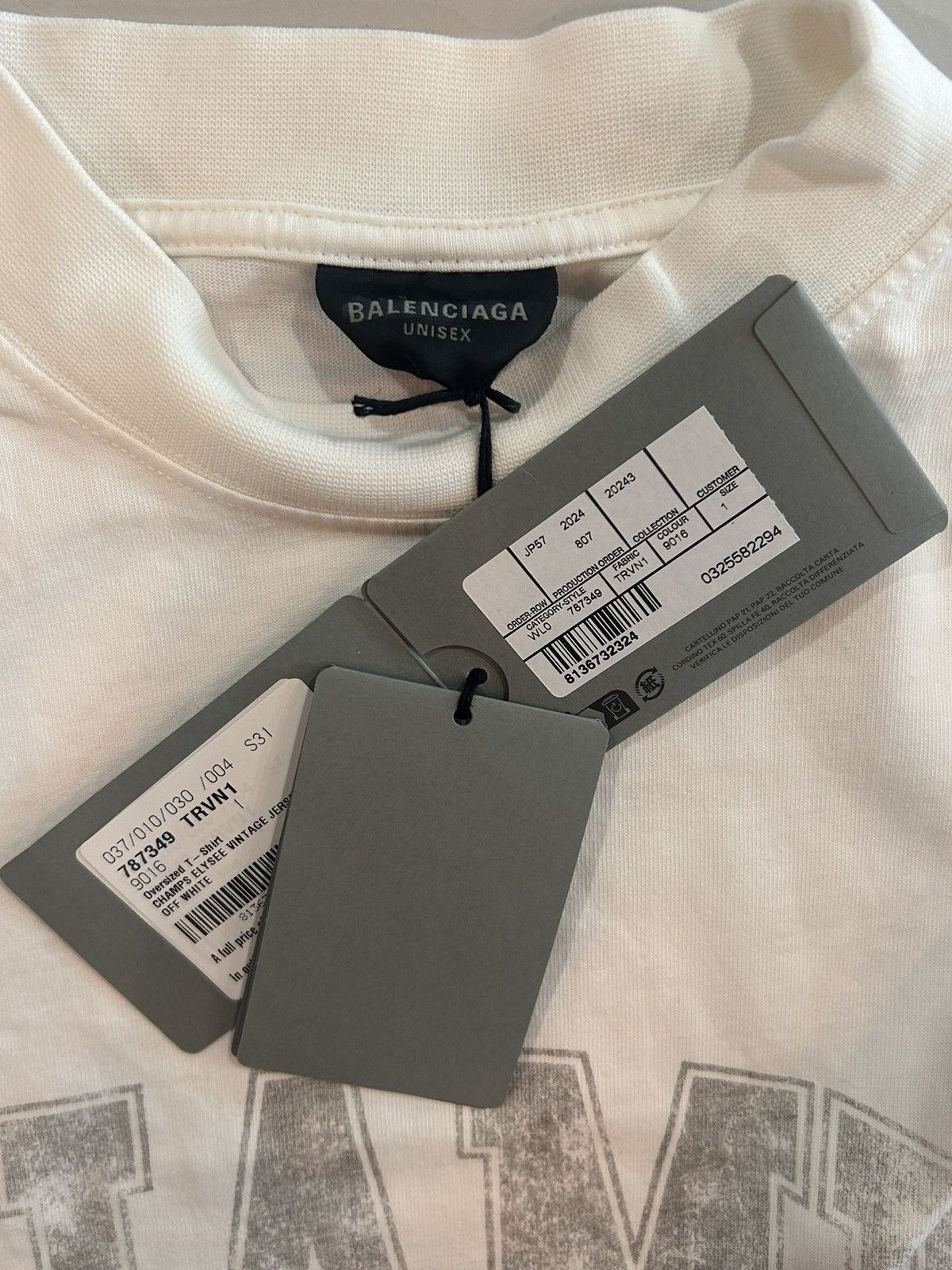 Balenciaga Balenciaga Off-White Champs Élysées Tee Size US S / EU 44-46 / 1 - 3 Thumbnail