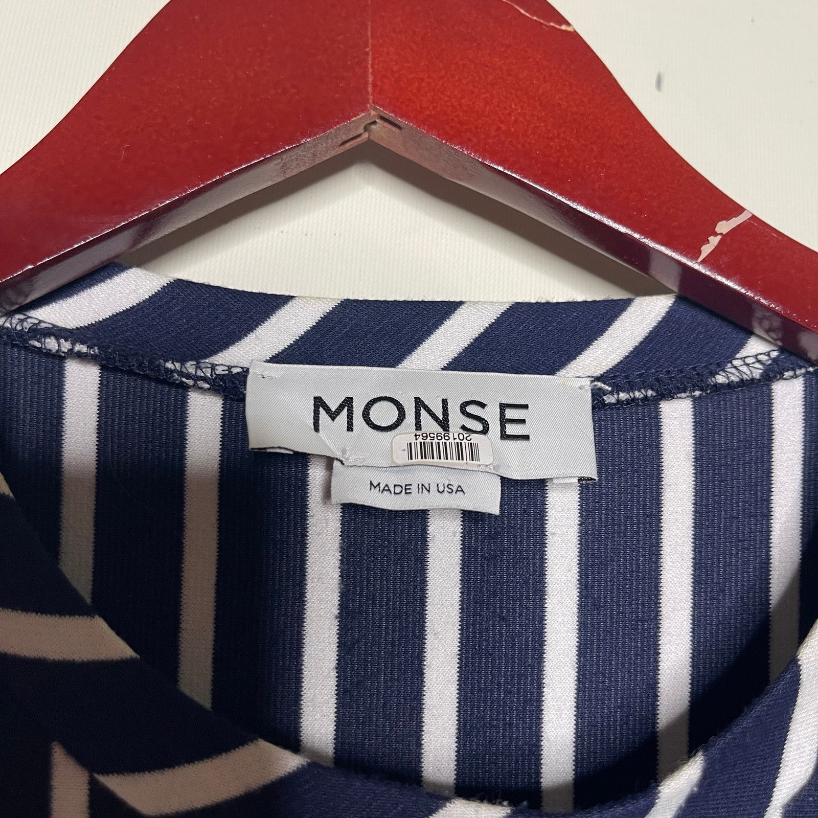 MONSE Monse navy blue and white striped asymmetrical shirt sz S Size S / US 4 / IT 40 - 2 Thumbnail