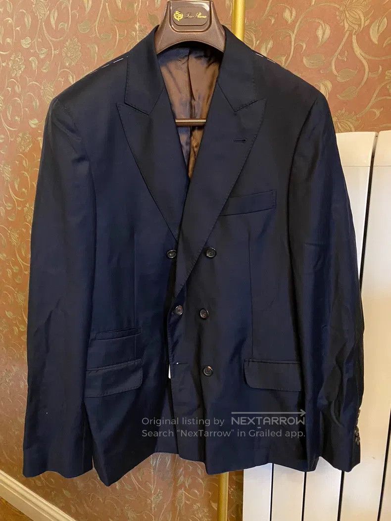 Brunello Cucinelli Brunello Cucinelli Double-breasted suit, handcrafted, virg Size 50L - 1 Thumbnail