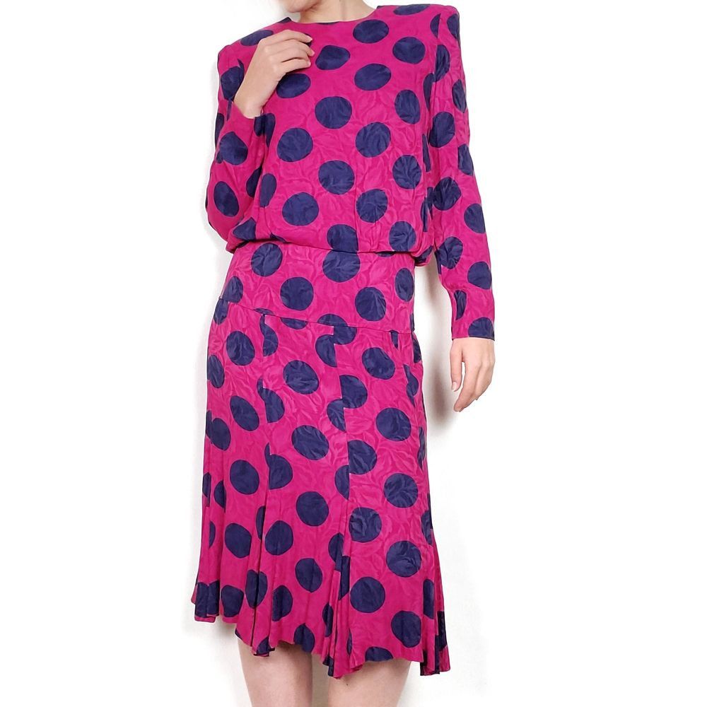 Saks Fifth Avenue Saks Fifth Ave Vintage 80s Polka Dot Dress M Size M / US 6-8 / IT 42-44 - 1 Thumbnail