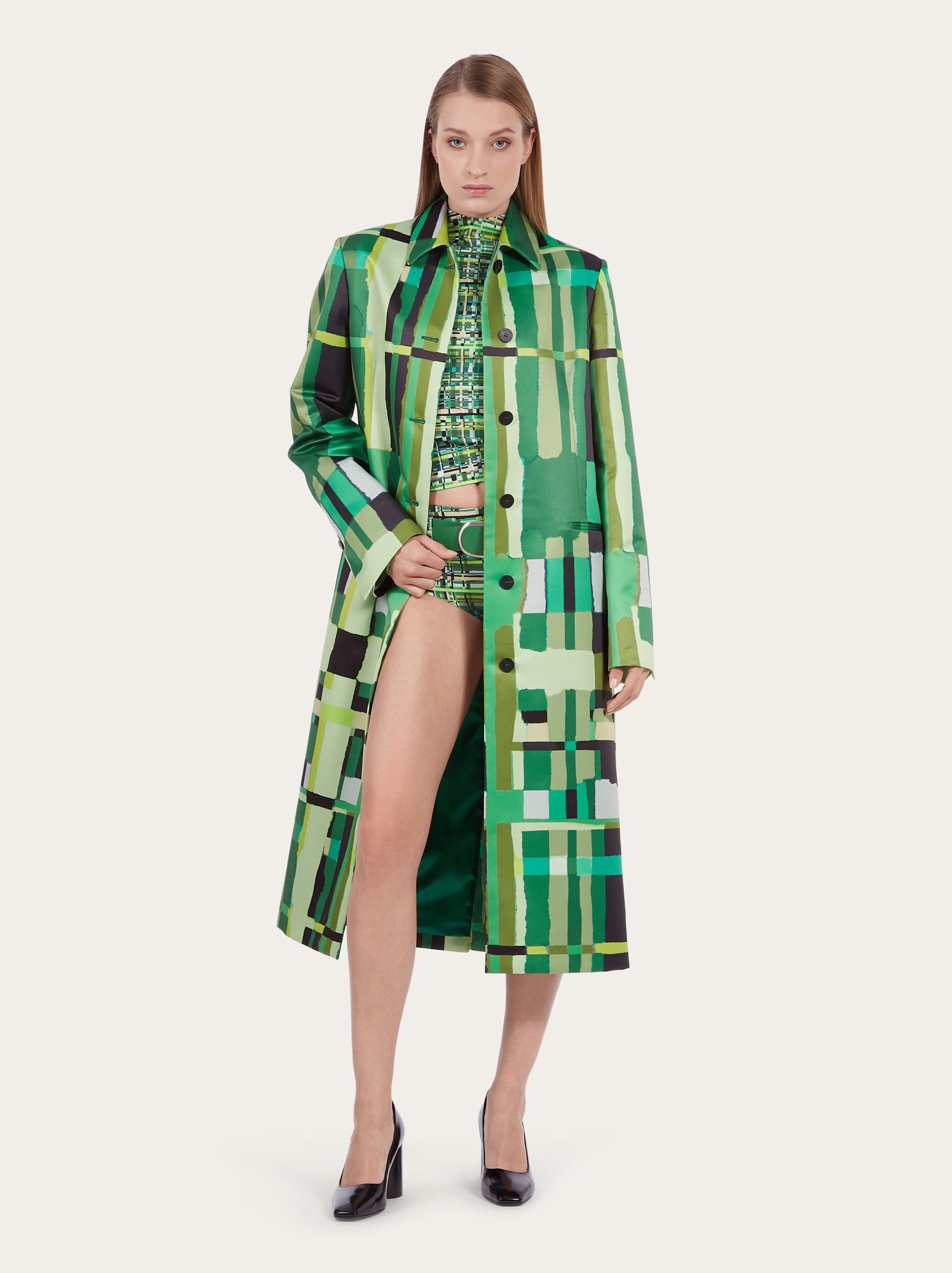 o1s1rm0924 Single Breasted Light Coat in Multicolor